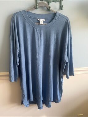 Athleta Slate Blue Oversized Long Sleeve Tee Tranquility